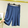 Modal baggy shorts, men's summer plus-size skinny cropped pants, wear high-waisted pajama pants, thin solid color slacks.