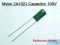 Mylar Polyester Film 2A102J Capacitor 1nF 100V-25Pcs.