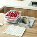 Refrigerator Food Storage Box Japanese-style Square Plastic Single-layer Sealed Large Transparent Classification Storage Boxes.