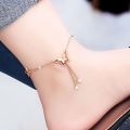 Women’s Rose and Butterfly Anklet Elegant Payel Nupur Foot Jewelry for Casual and Festive Looks.
