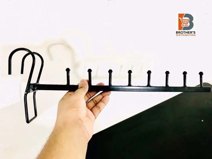 Grill Cloth Hanger Stand | Magic Door Hanger | Balcony Shirt Hanger | High Quality Metal Coat Rack
