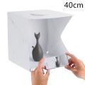 Folding LED lightbox Studio Diffuse SoftBox 40cm/15.7inch Photo Studio Box Lighting Tent Kit Photography Background with 6 Color Backdrops. 