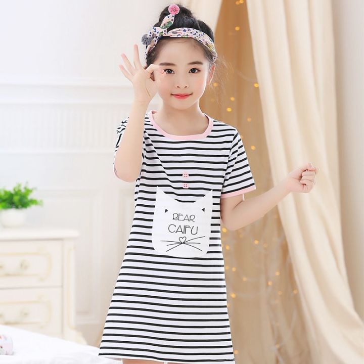 Unicorn%20Cotton%20Nightdress%20Little%20Teen%20Girl%20Pajamas%20Dresses%20Children%20Cartoon%20Summer%20Nightgown%20Home%20Clothes%20Kids%20Sleepwear%20Gecelik%20-%20Image%202