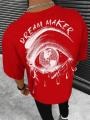 Dream Maker Tearful Earth Printing T-Shirt Men Clothes Summer Loose Tee Cotton Casual Street Tshirt Hip Hop Oversize T Shirts. 