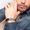 To My Son To My Grandson Bracelet Love You Forever Braided Leather Knot Bracelet Stainless Steel Magnetic Clasp Jewelry Gift.