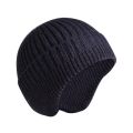 Solid Knitted Hat Winter Imitation Rabbit Fleece Hats for Men Warm Ear Caps Autumn Beanie Hat Men's Winter Cap.