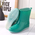 Rain Boots Women's Waterproof Boots Mid-Calf Rain Boots Women's Kitchen Car Wash Non-Slip Work Rubber Shoes Women's Soft Bottom Waterproof Shoes. 
