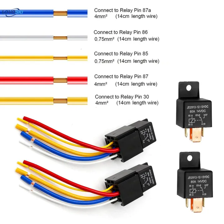 Car%20Relay%20with%20Harness%20Jd2912-1Z-12VDC%2080Amp%2012V%20Heavy%20Duty%20High%20Power%205%20Pin%205%20Wire%20Spdt%20Socket%20Plug%20-%20Image%202