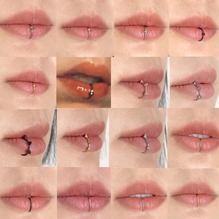 3PCS Lot 18G Piercing Lip Ring Punk Style Stainless Steel Labret Clip Body Piercing Jewelry for Unisex Daraz .bd