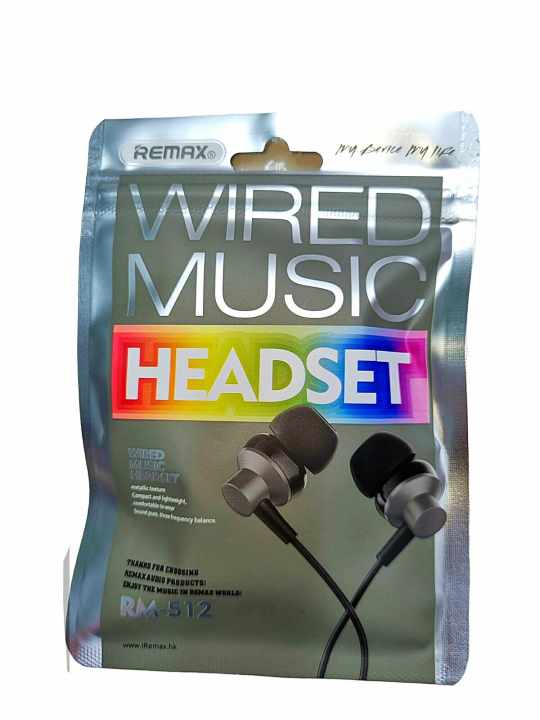 REMAX RM 512 Earphone Black & Silver Headset | Daraz.com.bd