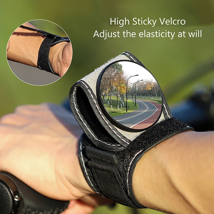 HD Bicycle Rearview Mirror Arm Wrist Strap Safety Rear View