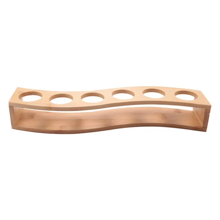 Shot Glass Holder Set-1Oz/30Ml Shot Glass Set Bamboo Shot Glass Holder, 6Pcs Shot Glass Set, Perfect for Party, Bar