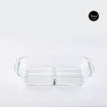 High Borosilicate Glass Rectangular Separation Baking Dish - 2.2 Ltr | Heat-Resistant, Durable & Ideal for Baking - HSAP25LD.
