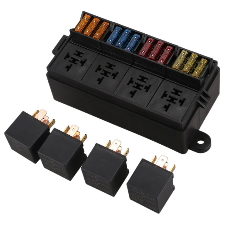 12%20Way%20Blade%20Fuse%20Holder%20Box%20with%20Spade%20Terminals%20and%20Fuse%204PCS%204Pin%2012V%2080A%20Relays%20for%20Car%20Truck%20Trailer%20and%20Boat%20-%20Image%203