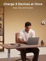 UGREEN Nexode 65W GaN USB C Retractable Charger with Built-in Cable, 2-Port Fast Charging Wall Adapter for iPhone 17/16/15, Galaxy S26/S25/S24, Pixel 10/9/8, MacBook Pro/Air/Neo, iPad, AirPods.