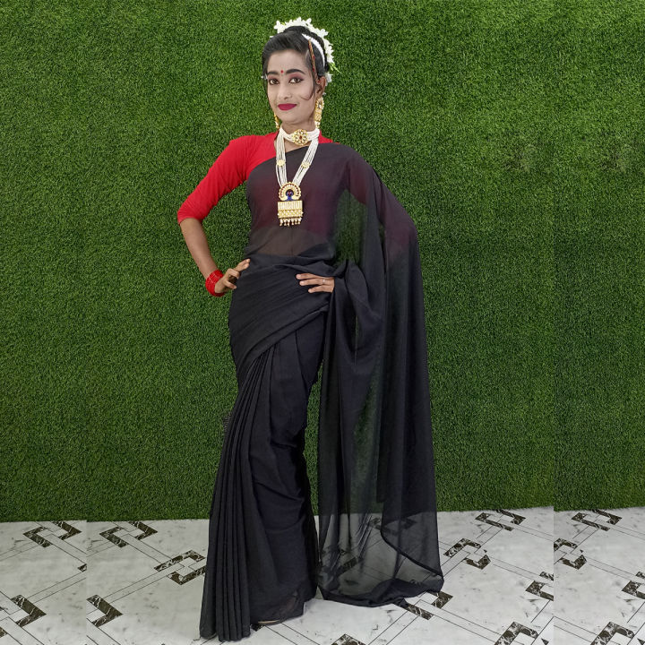 Ethereal Charm Weightless Georgette Saree - A Graceful Ensemble for All Seasons and Occasions- Perfect for Every Fashionista