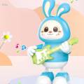 Electric Interactive Rabbit Easter Bunny Interactive Activity Toy with Colorful Lights Dancing Holding Guitar for Birthday Gift Holiday Gift. 