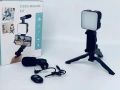 AY-49 Phone Vlog Tripod Vlogging Kit with Microphone, LED Light, and Remote Control - All-in-One Vlogging Kit. 