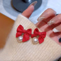 needle Korean sweet and cute cherry earrings female autumn and winter temperament flower earrings girl heart earrings for girls for women low price. 
