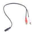 flowers 3.5mm 1/8'' Stereo Female To 2 Male Rca Jack Adapter Aux Audio Y Cable. 