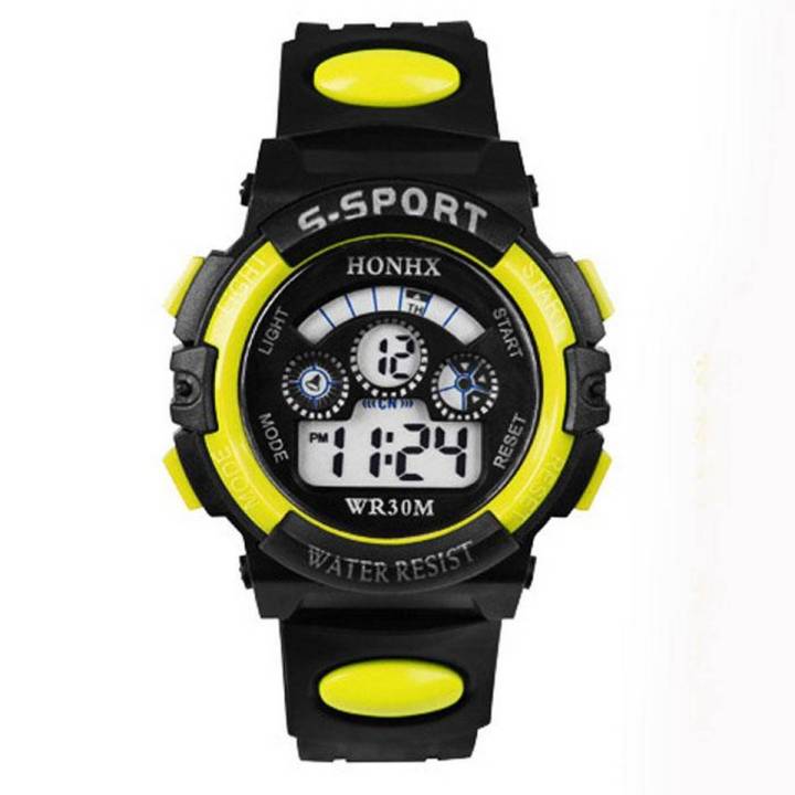 Boy Watch Waterproof Children Boy Digital LED Quartz Alarm Date Sports Wrist Watch Blue