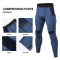 Men's Compression Pants Sports Workout Running Tights Athletic Leggings with Pocket Cool Dry Base Layer for All Season New Style.