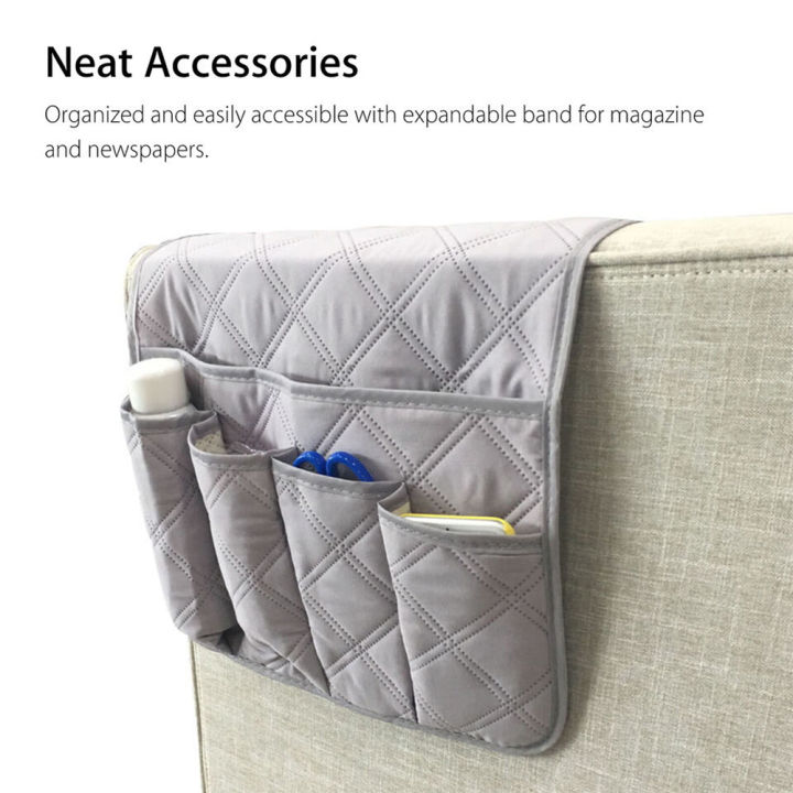 GC Sofa Armchair Storage Bag Portable Foldable Large Size Armrest Organizer Suitable For Most Couch Recliner Chair Arms