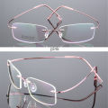 Flexible Memory Metal Rimless Eyeglasses Frame Glasses Optical Frame Alloy women Men Ultralight Unbreakable Eyeglasses Frameless Frame.