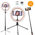26CM LED Ring Light Photography Dimmable Video For smartphone（1 meter selfie stick + 1 iron tripod）. 
