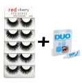Red Cherry False Eyelashes Natural Long Eye Lashes Extension Makeup Professional Faux Eyelash-5 Pair With Eyelash Glue - Eyelash. 