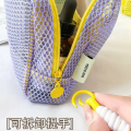 1 Pcs Travel Portable Mesh Makeup Storage Bag Mini Square Travel Toiletry Gadget, Power bank, Mobile Pouch and Coin Purse with Wristlet Strap for Women. 