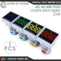 Digital AC Volt Meter AC 60-500V LED Digital Display 22mm Square Panel Voltmeter With Indicator Light.. 
