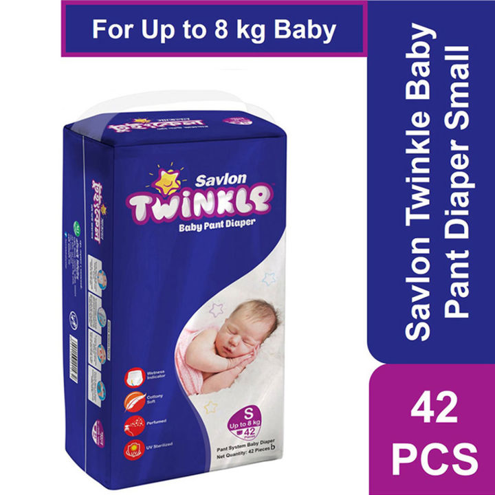 Savlon Twinkle Baby Pant Diaper Small 42 pcs