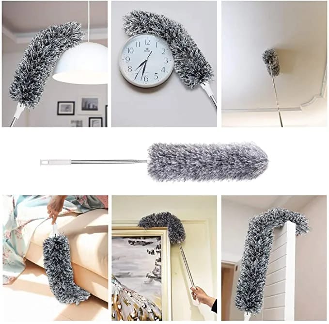 Bendable Feather Duster with Extra Long Extendable Microfiber Duster 9.5 feet