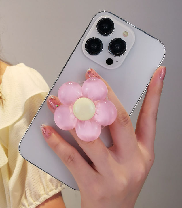Cute%203D%20Flower%20Bow%20Mobile%20Phone%20Grip%20%7C%20Small%20Fresh%20Ins%20Style%20Airbag%20Bracket%20%7C%20Retractable%20Pop%20Socket%20Ring%20Holder%20-%20Image%203