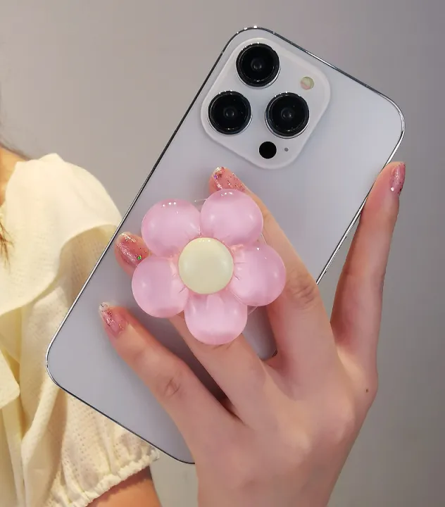 Cute%203D%20Flower%20Bow%20Mobile%20Phone%20Grip%20%7C%20Small%20Fresh%20Ins%20Style%20Airbag%20Bracket%20%7C%20Retractable%20Pop%20Socket%20Ring%20Holder%20-%20Image%203