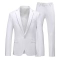 Red Formal Suit 2 Piece Sets for Men Wedding Party Dress Coat and Pants Big Size Terno Masculino Black White Blue Costume Homme.