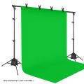 2 * 3 Meters/ 6.6 * 10 Feet Aluminum Alloy Studio Backdrop Stand Bracket Adjustable Photography Background Support System with 2pcs Sandbags + 4pcs Backdrop Clamps + Carry Bag Easy Installation.