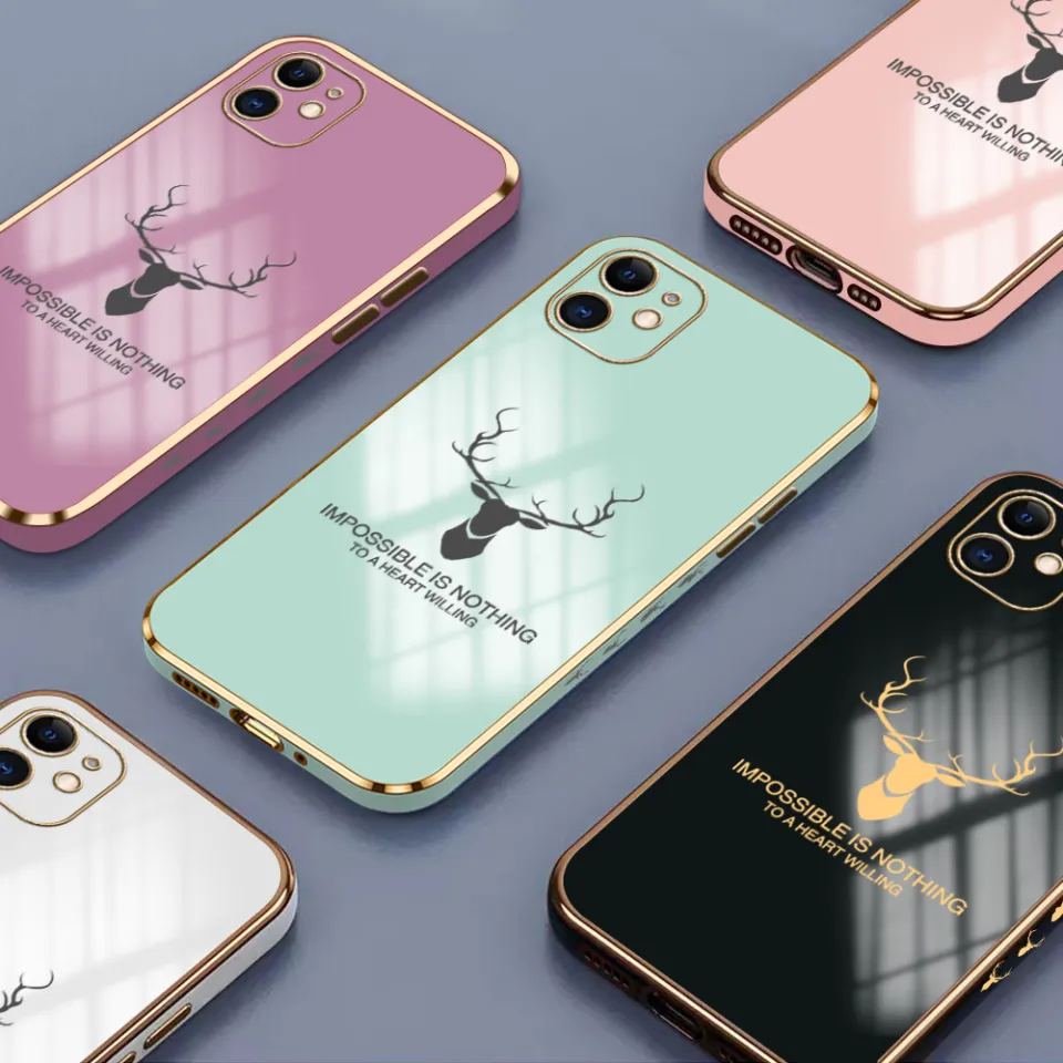 Luxury 6D Plating Case for iPhone 12 Pro Max Alphabet Lucky Deer