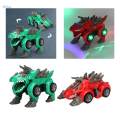 Transforming Dinosaur Car Toy with LED Lights Creative Play Dino Transform Toys for Girls Boys Age. 