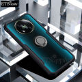 Phone case itel RS4 Hard Clear Transparent Shockproof Armor Car Adsorb Holder Ring Back cover itel RS4 case.