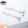 Fashion Women Chain Tassel Cube Dangle Pendant Wave Earrings Jewelry Decor Gift. 