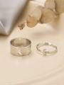 2pcs set Simple Open Rings Set Love Couple Rings. 
