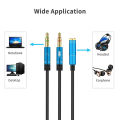 3.5mm Headphone Stereo Audio Mic Y Splitter 3.5 mm Audio Microphone to 4 Pole Jack Aux Adapter for 4 pin 3.5mm Plug Earphone. 