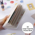 40sheets Pocket A6 Storage Book Sticker Card Portable Transparent Folder Collection Photo Sticker Storage School Stationery. 