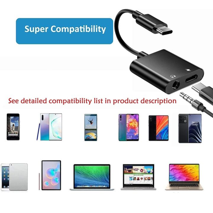 USB%20C%20To%203.5Mm%20Headphone%20and%20Charger%20Adapter,(Black)%20-%20Image%205