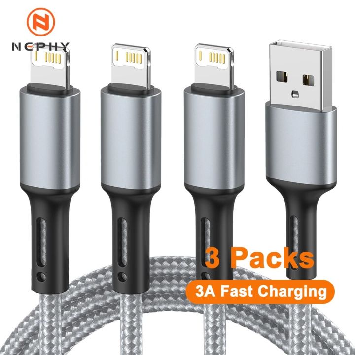 USB Cable For iPhone 14 13 12 11 Pro Max Xs X XR 8 7 6 6s Plus SE 2 Apple iPad 3A Fast Charging Data Cord Charger Long Wire 3m