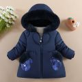 Children's winter clothes, velvet thickened, fashionable cotton clothes, baby girls 1 to 6 years old, foreign winter coats, European and American foreign trade models. 