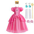 Carnival Halloween Vest Party Dress Kids Cosplay Princess Peach Elegant Dress Dress for Women Baby Kids Costume 2-10 Years Old. 