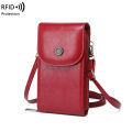 Panyin Leather Goods 2024 Spring Summer New RFID Small, Lightweight and Simple Oil Wax Mobile Phone Bag Versatile Women's Shoulder Bag. 